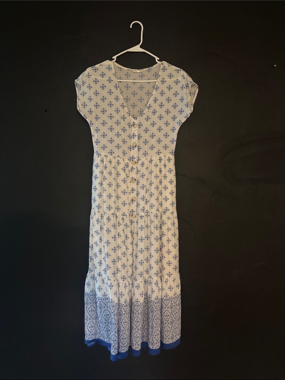 Blu Pepper Blue and White Floral Maxi Dress